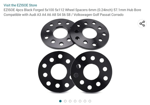 EZISOE Black Forged 5x100 & 5x112 Wheel Spacers - 12mm Thickness (1/2 Inch)