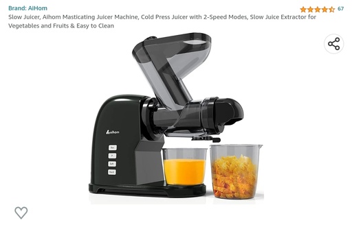 AiHom Slow Juicer - Cold Press w/ 2 Speeds - Easy To Clean