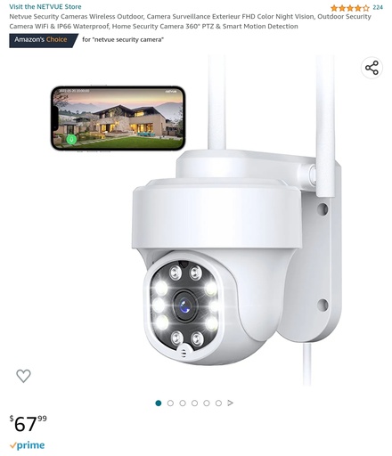 NetVue 360 Security Camera - Night Vision, Outdoor, Smart Motion Detection