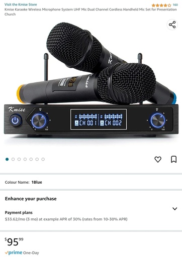 Kmise Wireless Karaoke System - Dual Cordless Mic