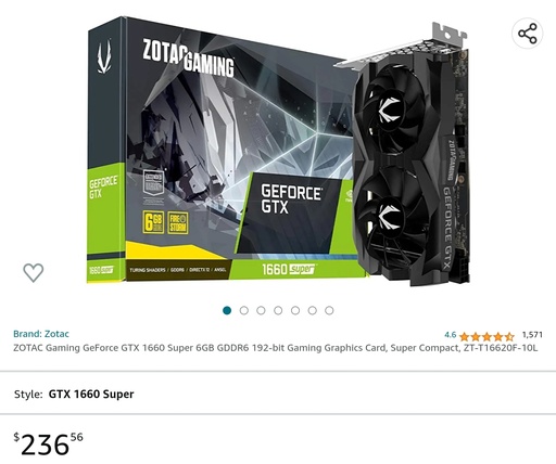 Zotac Gaming Geforce GTX 1660 Super