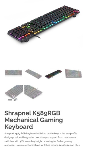 RedDragon Shrapnel K589RGB Mechanical Gaming Keyboard