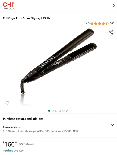 Chi Onyx Euro Shine Styler - Hair Straightener