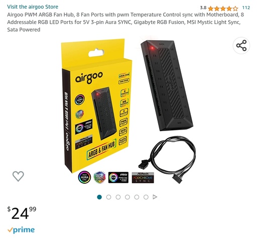 Airgoo PWM ARGB Fan Hub - 8 Fan Ports