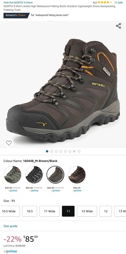 Nortiv8 Ankle High Waterproof Hiking Boots - Lightweight